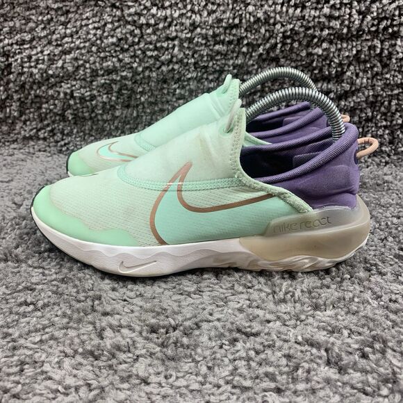 Nike React Flow Running Shoes Mint Foam DD3724 300 Youth 6 - Picture 1 of 8